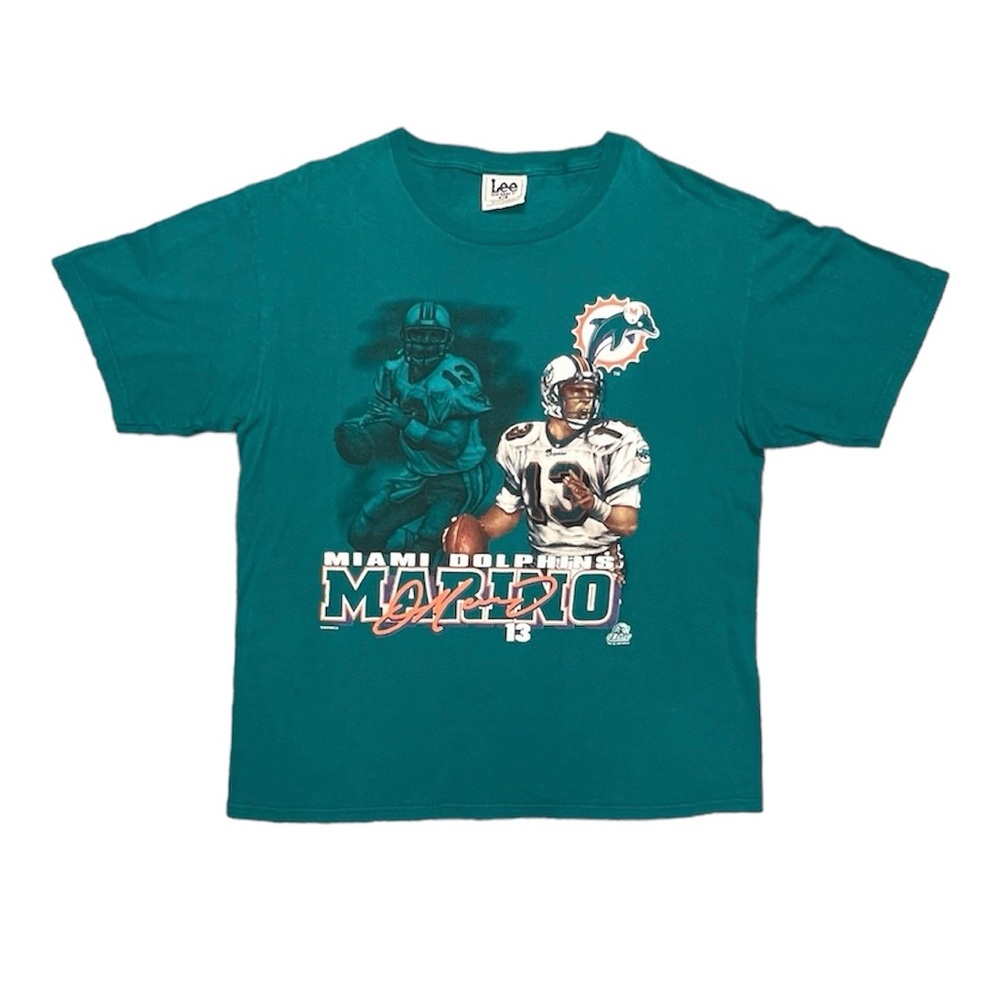 Vintage 90s Dan MARINO Miami DOLPHINS T-Shirt - LEE Apparel - 1997 NFL QB Club - Picture 2 of 5